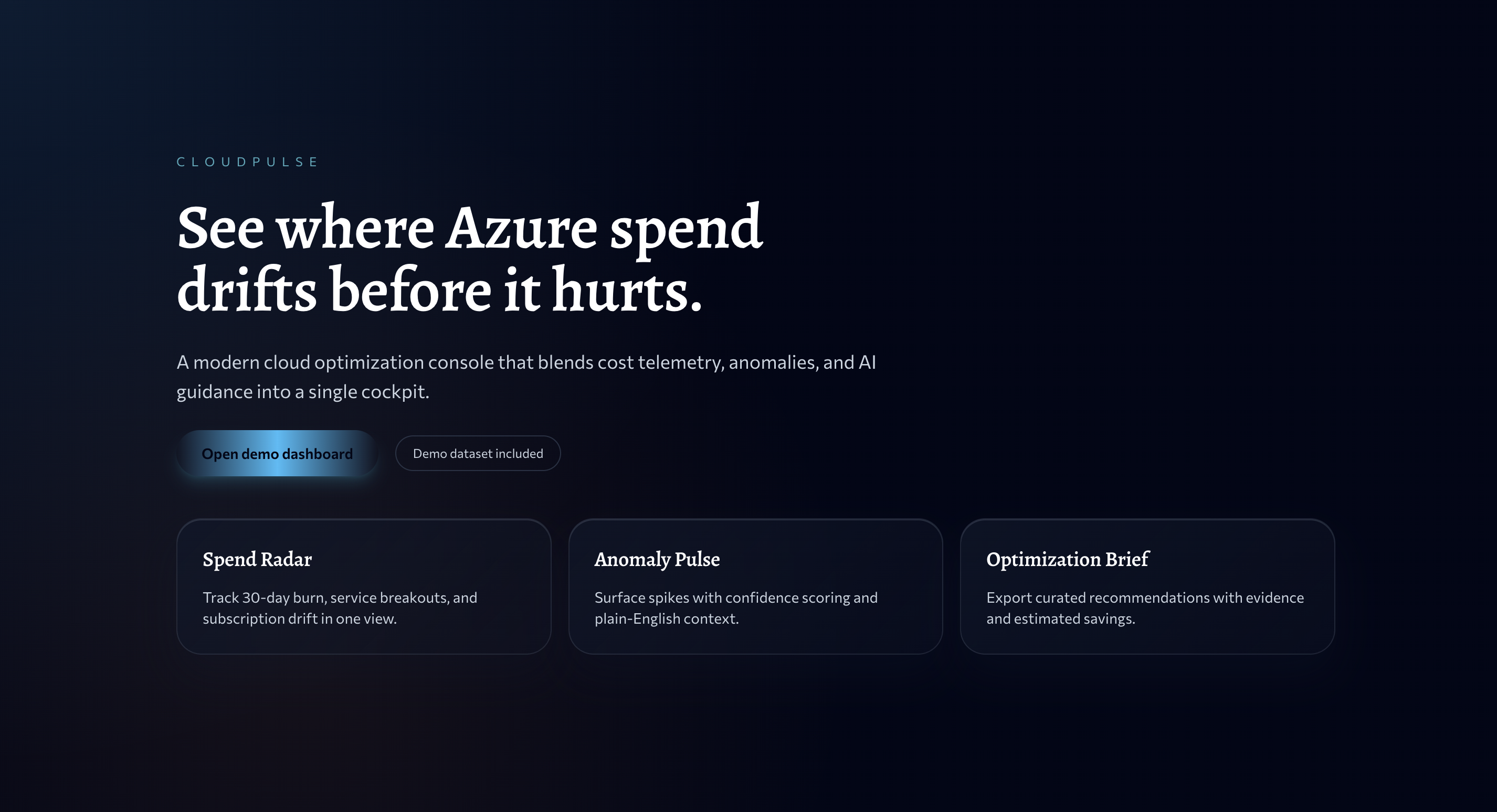 CloudPulse AI platform dashboard